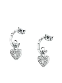 ABBRACCIO Orecchini charm cuore con zirconi