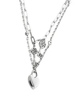 ALL YOU NEED IS LOVE Collana con charm cuore e chiavi