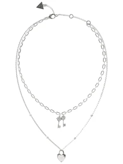 ALL YOU NEED IS LOVE Collana con charm cuore e chiavi
