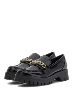 ALMER Mocassini catena e logo strass