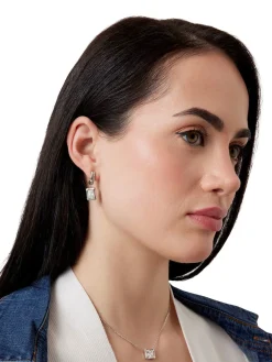BAMBOO Orecchini, pendenti con zirconia cubica