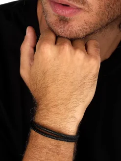 BANDY Bracciale uomo in pelle intrecciata