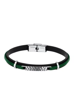 BANDY Bracciale uomo in pelle e acciaio