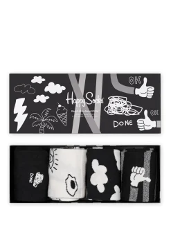 BLACK AND WHITE Gift Set 4 Paia di Calze