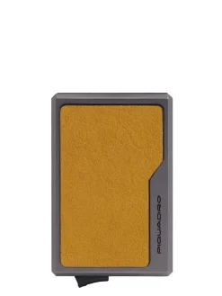 BLACK SQUARE Portacard in pelle e alluminio