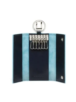 BLUE SQUARE Astuccio portachiavi in pelle