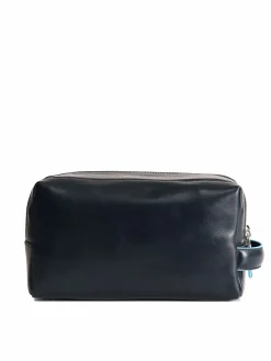 BLUE SQUARE Beauty Case in pelle
