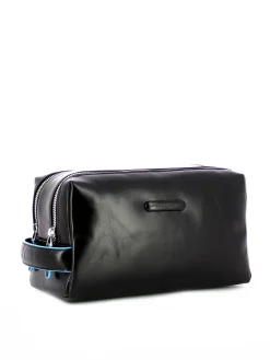 BLUE SQUARE Beauty Case in pelle