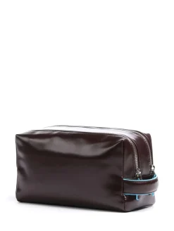 BLUE SQUARE Beauty Case in pelle
