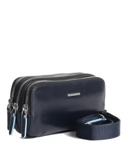 BLUE SQUARE Mini borsello in pelle 3 zip
