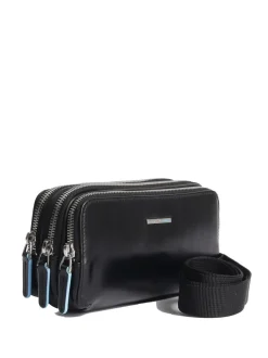 BLUE SQUARE Mini borsello in pelle 3 zip