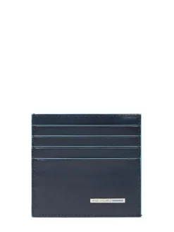 BLUE SQUARE Portacard in pelle