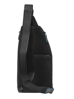 BLUE SQUARE Zaino borsello monospalla in pelle, porta tablet mini