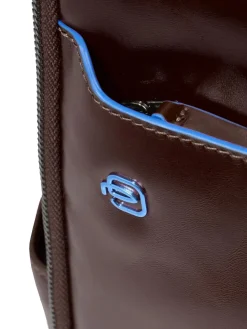 BLUE SQUARE Zaino fast-check in pelle, porta pc 14"