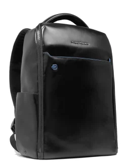 BLUE SQUARE Zaino fast-check in pelle, porta pc 14