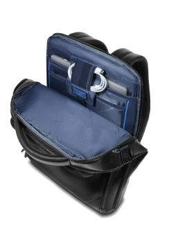 BLUE SQUARE Zaino in pelle fast-check porta pc 15,6