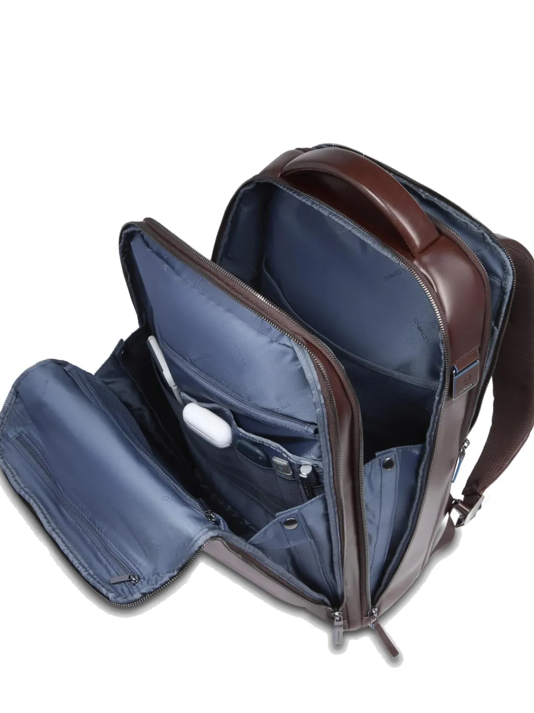 BLUE SQUARE Zaino in pelle fast-check porta pc 15,6"