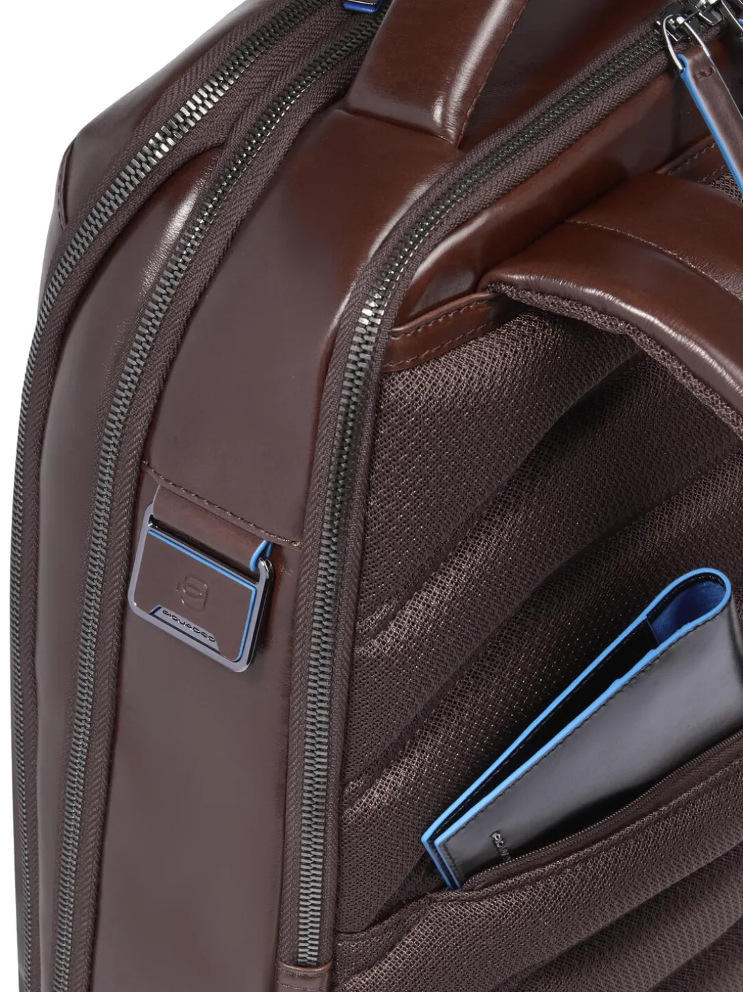 BLUE SQUARE Zaino in pelle fast-check porta pc 15,6"