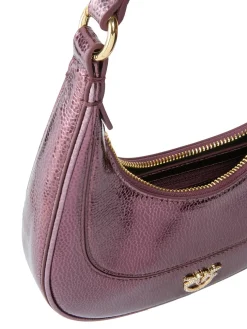 BRIOCHE Borsa a spalla in pelle metallizzata
