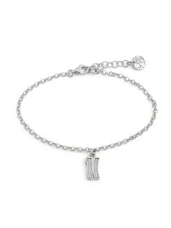 BROADWAY Bracciale con charm logo e zirconi