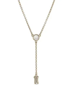 BROADWAY Collana con charm logo e zirconi