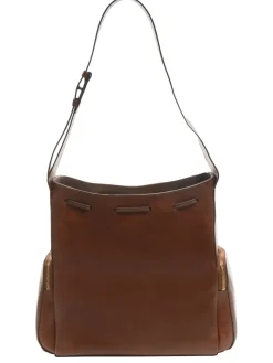 CARLOTTA Borsa sacca in pelle con tasche