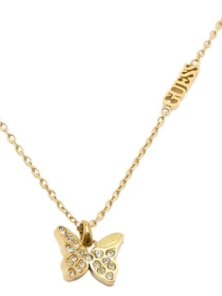 CHRYSALIS Collana, charm con cristalli, motivo farfalla