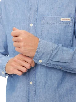 CK JEANS Camicia manica lunga in tessuto denim