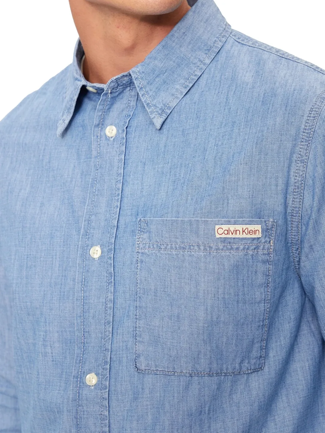 CK JEANS Camicia manica lunga in tessuto denim