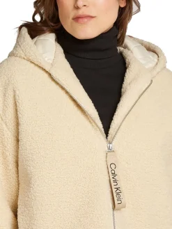 CK JEANS Giacca in pile full zip con cappuccio