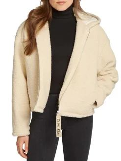 CK JEANS Giacca in pile full zip con cappuccio