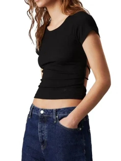 CK JEANS T-shirt con schiena nuda e incrocio
