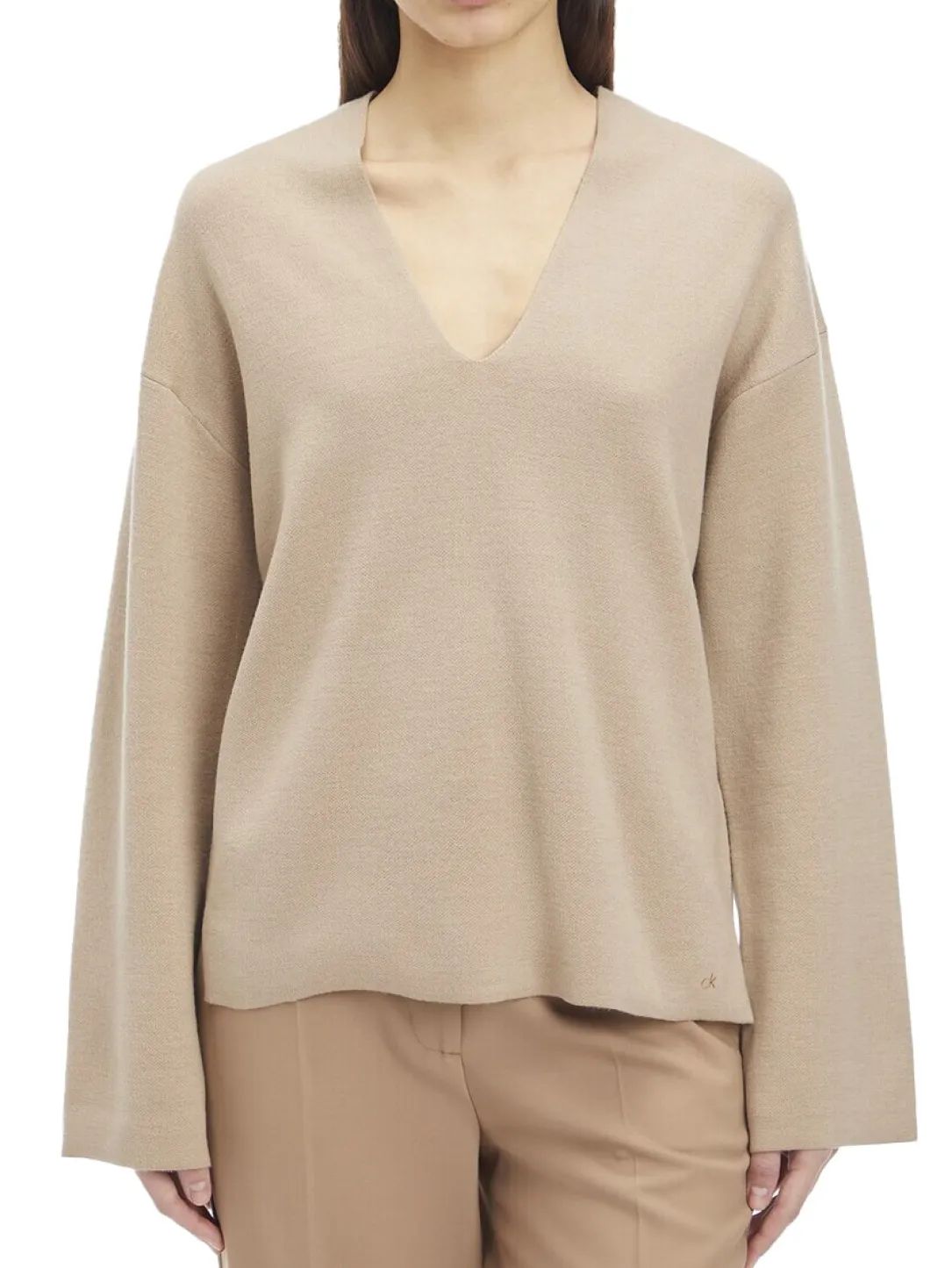 CK Maglione scollo a v maniche ampie