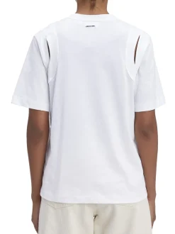 CK T-shirt cut-out a maniche corte