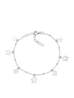 COCCOLE Bracciale con charms cuori e casette