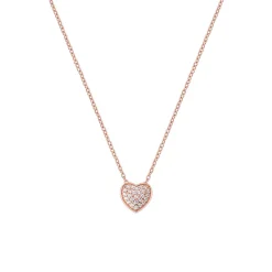 COCCOLE LUXURY Collana in argento rose cuore zirconi bianchi