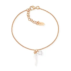 CORNETTI Bracciale in argento rose zircone bianco e smalto bianco