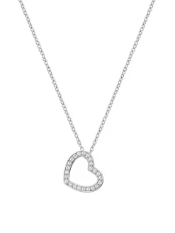 DIAMONDS Collana in argento cuore zirconi