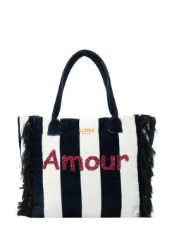 FANCY SPONGE ALLOVER Borsa mare a spalla in canvas