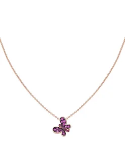 FARFALLE Collana in argento rosè con zirconi