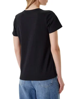 FLOWER BLING T-shirt con stampa e applicazione
