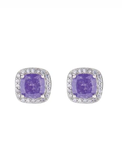 ICY DIAMONDS Orecchini al lobo quadrati con zirconi