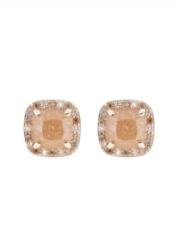ICY DIAMONDS Orecchini al lobo quadrati con zirconi