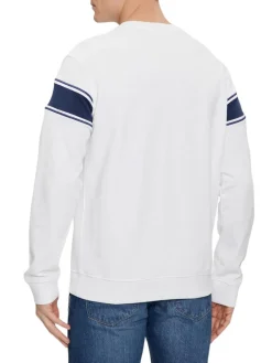 INSERTED STRIPE Felpa girocollo in cotone