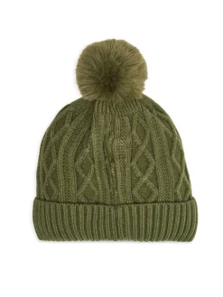 KIDS Cappello a trecce con pon pon