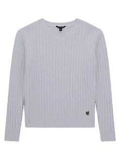 KIDS Maglia a costine scollo a v