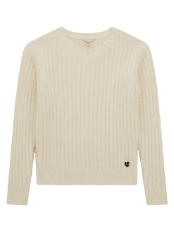 KIDS Maglia a costine scollo a v
