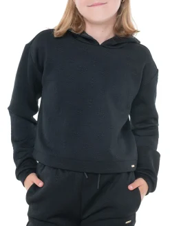 KIDS MINI ME Felpa logo peony all over con cappuccio
