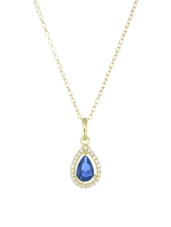 LADY Collana con pendente a goccia e zirconi