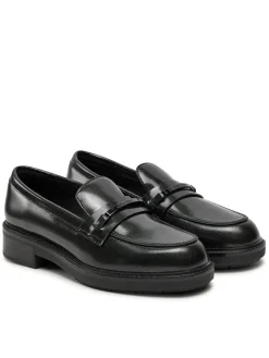 LOAFER BAR SAFF Mocassini in pelle con inserto saffiano